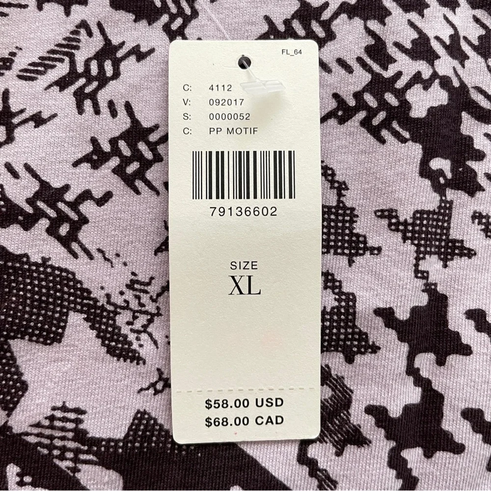 NWT Maeve Anthropologie PP Motif Lavender Mock Neck Top Houndstooth Size XL - Picture 11 of 13